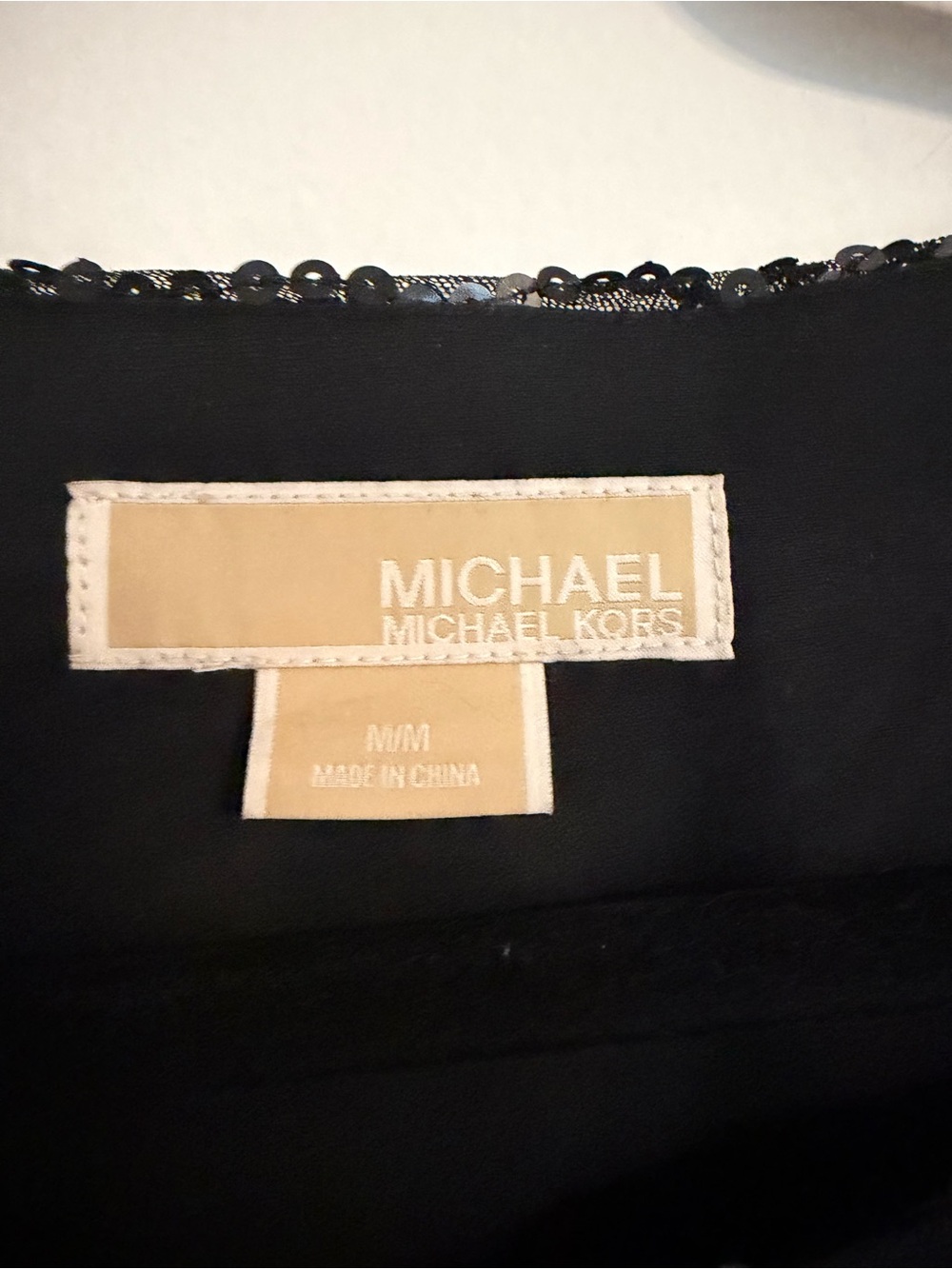 Michael Kors Black Sequin Short-Sleeve Blouse - Picture 2 of 3